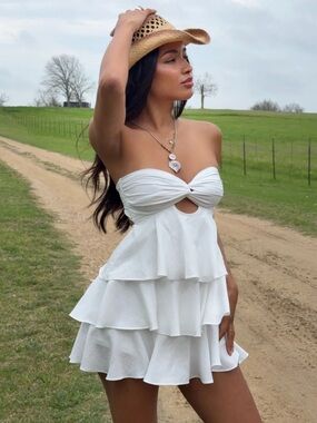 Cotton Candy LA STRAPLESS TIERED MINI DRESS